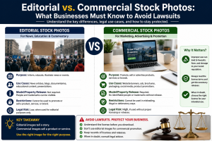 Editorial vs. Commercial Stock Photos: What Businesses Must Know to Avoid Lawsuits