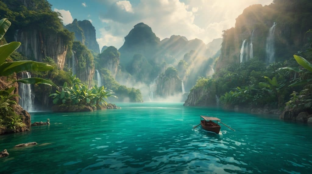 Hidden Paradise: Surreal Tropical Lagoon & Waterfall Guide