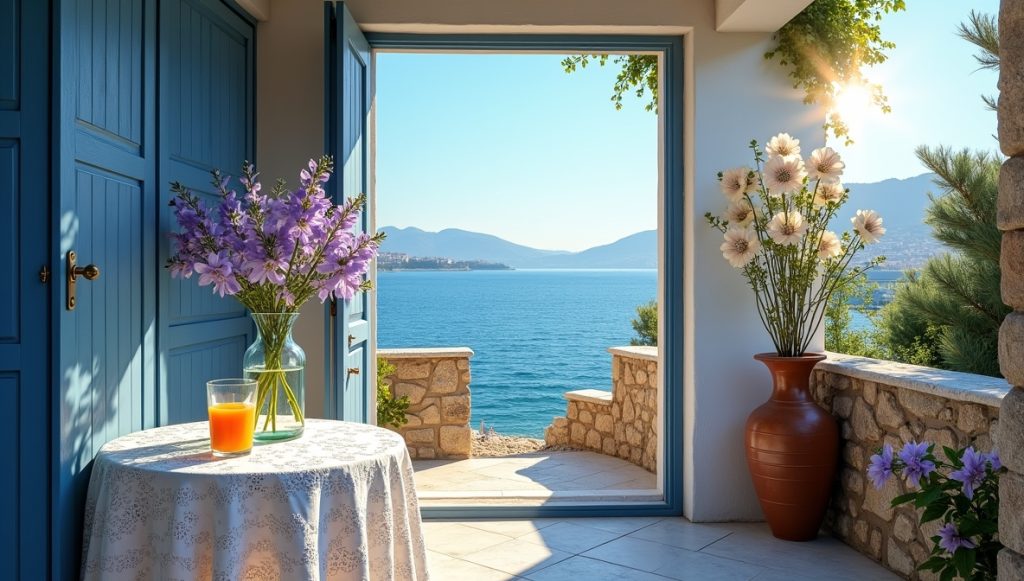 Greek Style Terrace Design 1 Mediterranean Architecture & Coastal Decor Free commercial picture